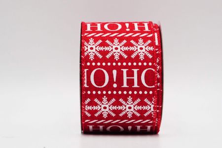 Лента с проводом Ho Ho Christmas_KF7179GC-7-7_красная
